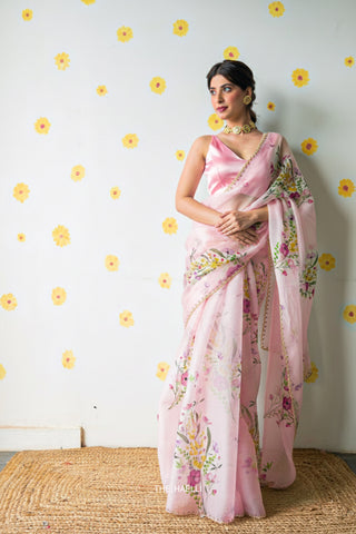Gul Pink Organza Saree