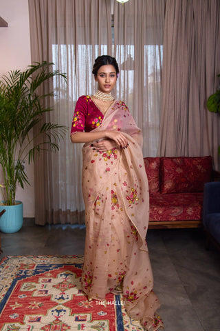 Chameli Beige Organza Saree