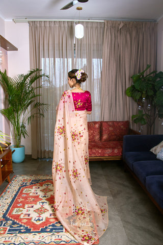 Chameli Beige Organza Saree