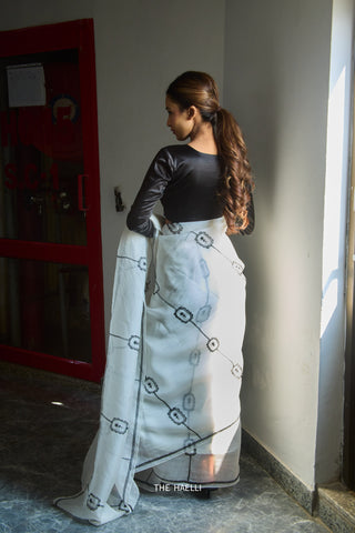 Nera White Organza Silk Saree