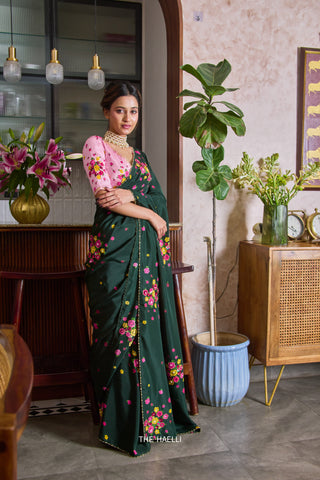 Chameli Green Silk Saree