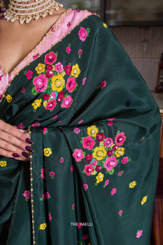 Chameli Green Silk Saree