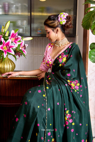 Chameli Green Silk Saree