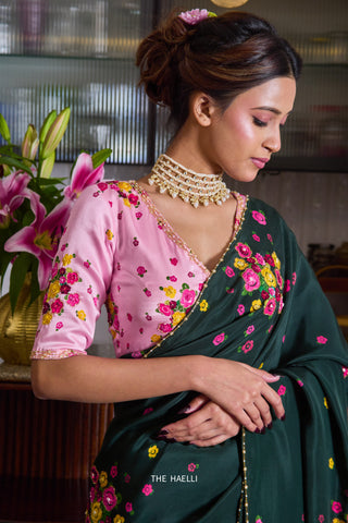 Chameli Green Silk Saree