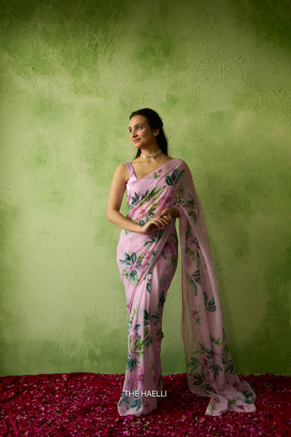 Barkha Lilac Georgette Saree
