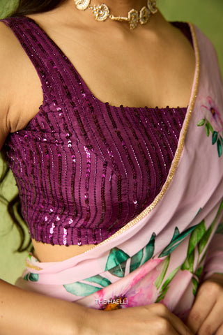 Barkha Lilac Georgette Saree