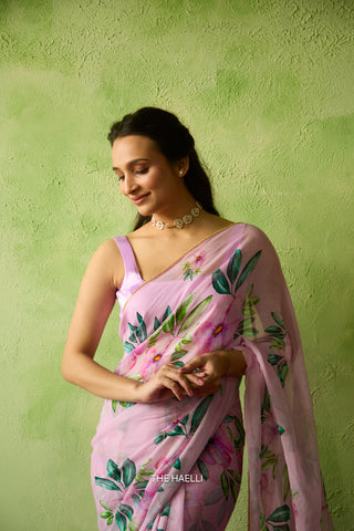Barkha Lilac Georgette Saree