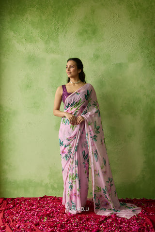Barkha Lilac Georgette Saree