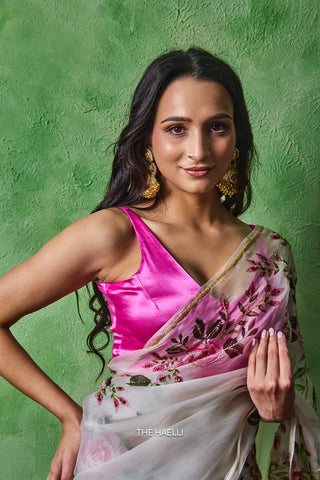 Velora Fuchsia Stretchable Blouse