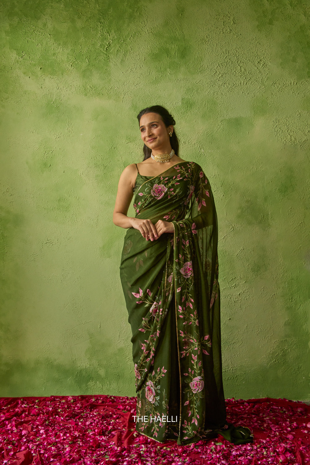 Bela Green Georgette Saree