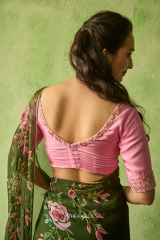 Bela Green Georgette Saree