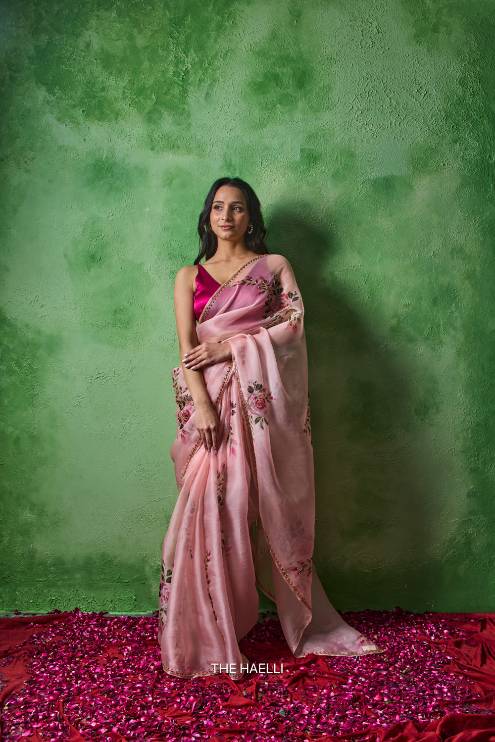 Gulaab Rose Organza Silk Saree