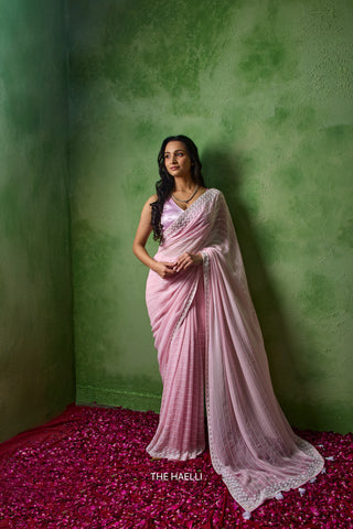 Dream Pink Georgette Saree