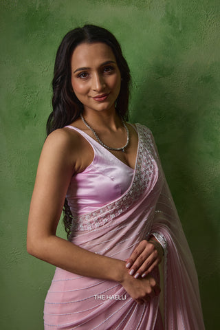 Dream Pink Georgette Saree