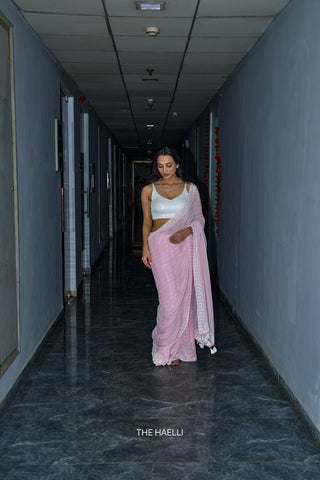 Dream Pink Georgette Saree