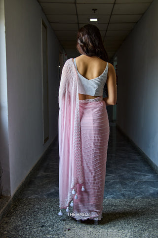 Dream Pink Georgette Saree