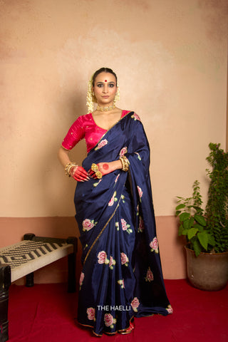Sitara Navy Uppada Silk Saree
