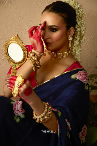 Sitara Navy Uppada Silk Saree