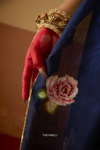 Sitara Navy Uppada Silk Saree