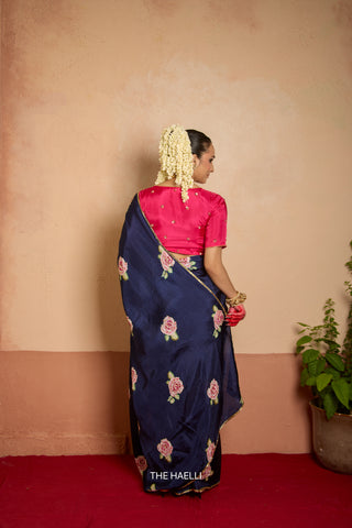 Sitara Navy Uppada Silk Saree