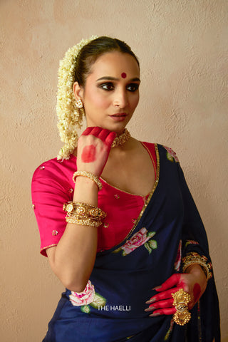 Sitara Navy Uppada Silk Saree