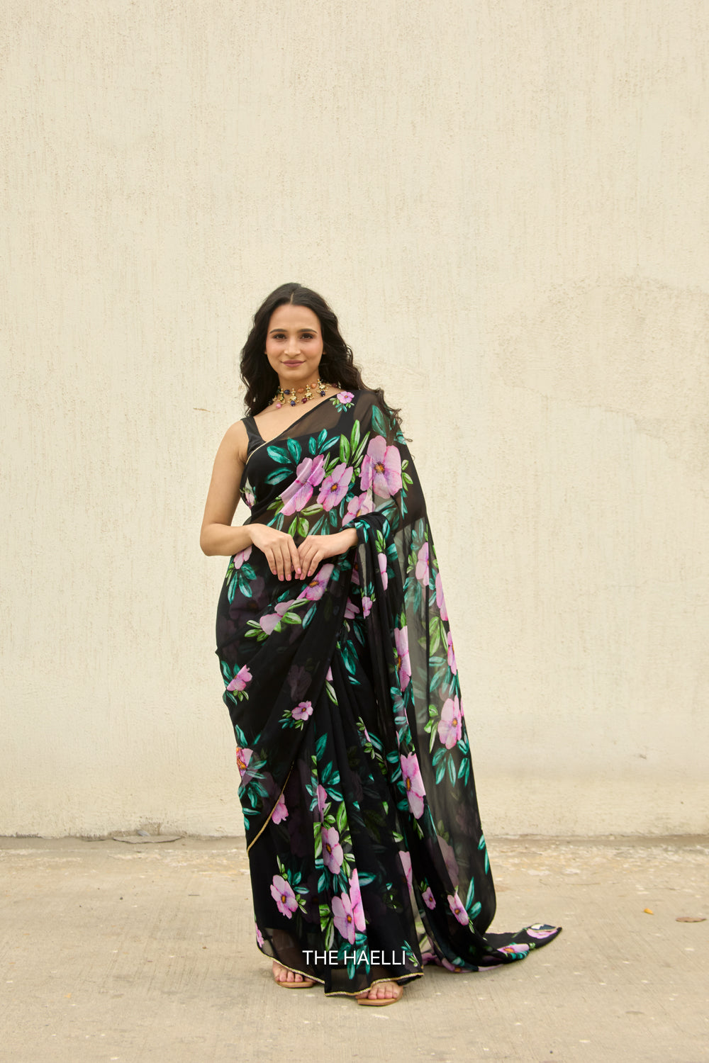 Barkha Black Georgette Saree