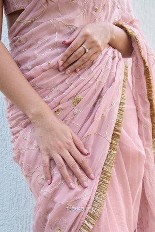 Gulika Pink Chiffon Silk Saree