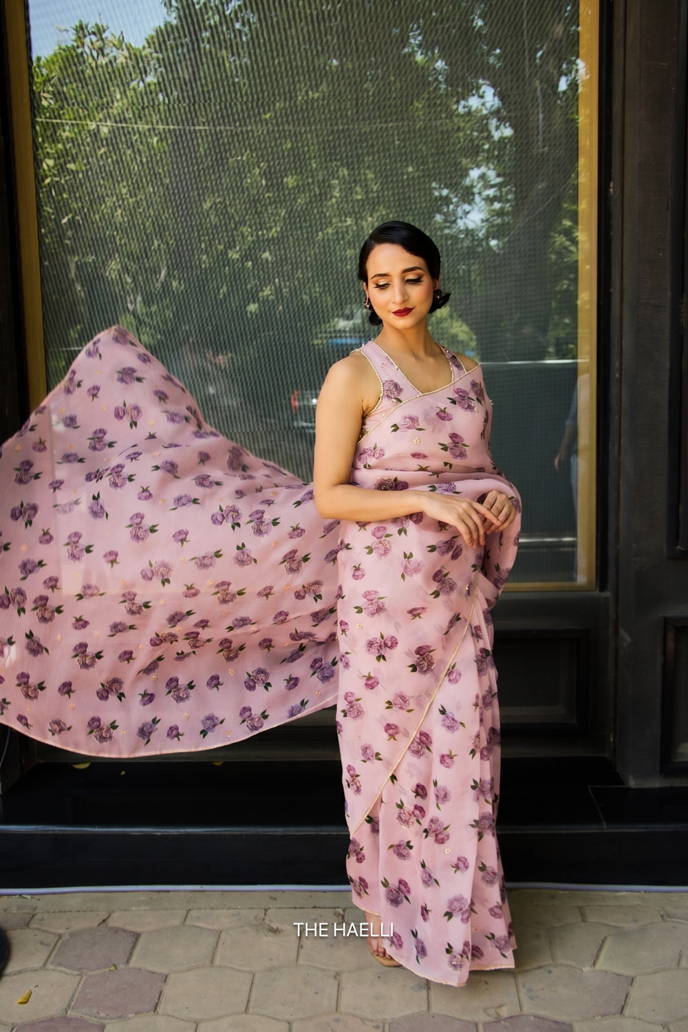 Raavi Pink Organza Silk Saree