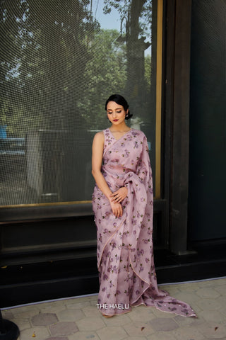 Raavi Pink Organza Silk Saree