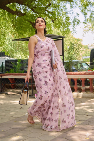 Raavi Pink Organza Silk Saree
