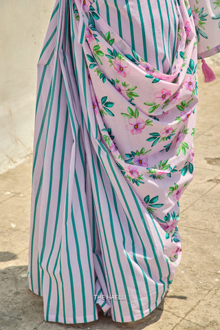 Half Moon Pink Cotton Saree