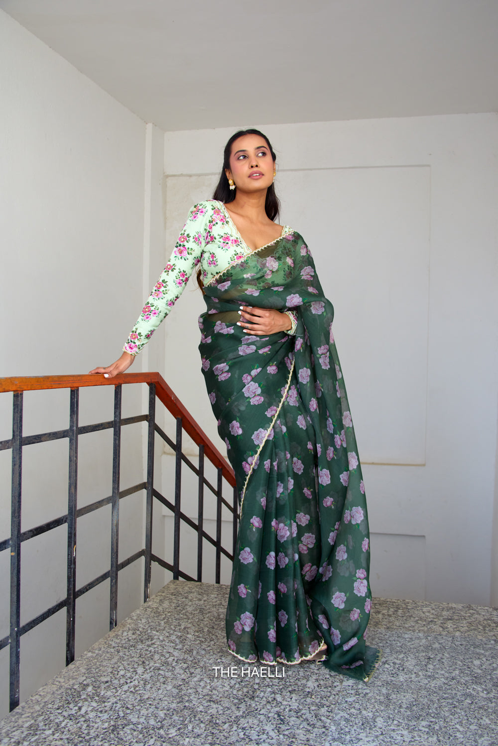 Raavi Green Organza Silk Saree