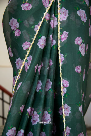 Raavi Green Organza Silk Saree