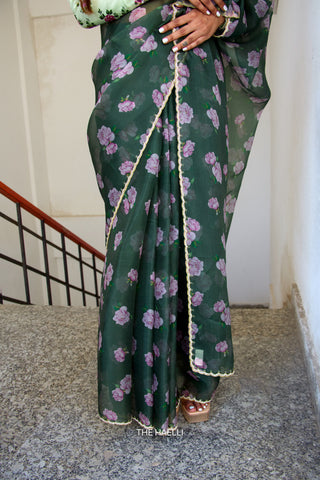 Raavi Green Organza Silk Saree