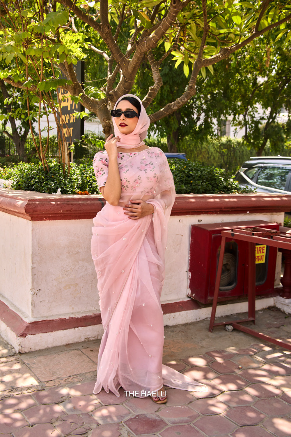 Ivy Pink Organza Silk Saree