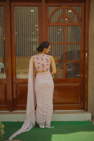 Ivy Pink Chiffon Silk Saree
