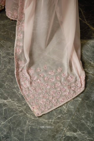 Carrie Pink Chiffon Silk Saree