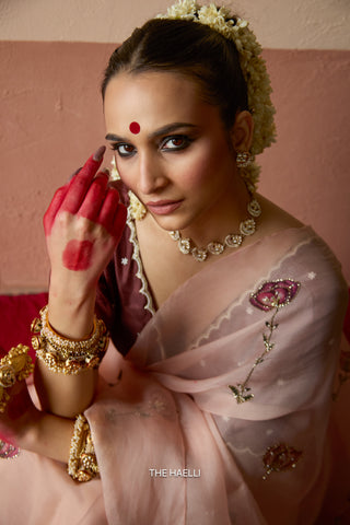 Flower Dairy Rose Organza Silk Saree