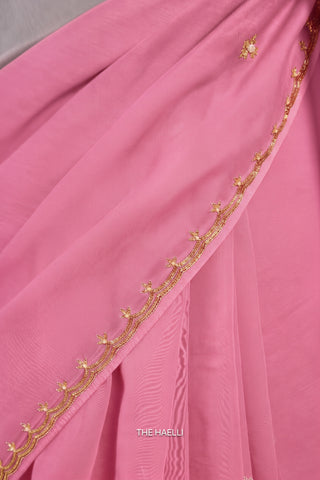 Kavi Pink Mul Chanderi Saree