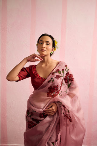 Piya Blush Organza Silk Saree