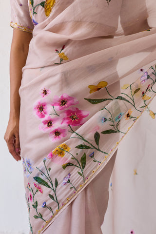 Mogra Hazel Organza Silk Saree