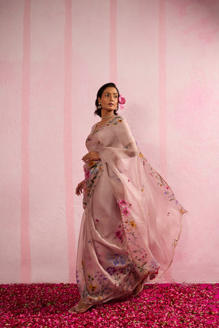 Mogra Hazel Organza Silk Saree